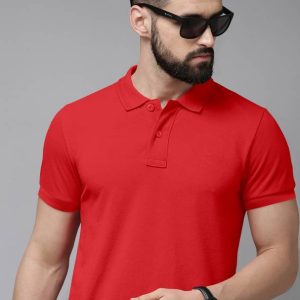 Men Solid Round Neck Polycotton
