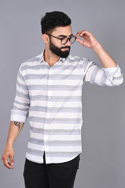 Men Slim Fit Striped Casual Shirt - Image 6