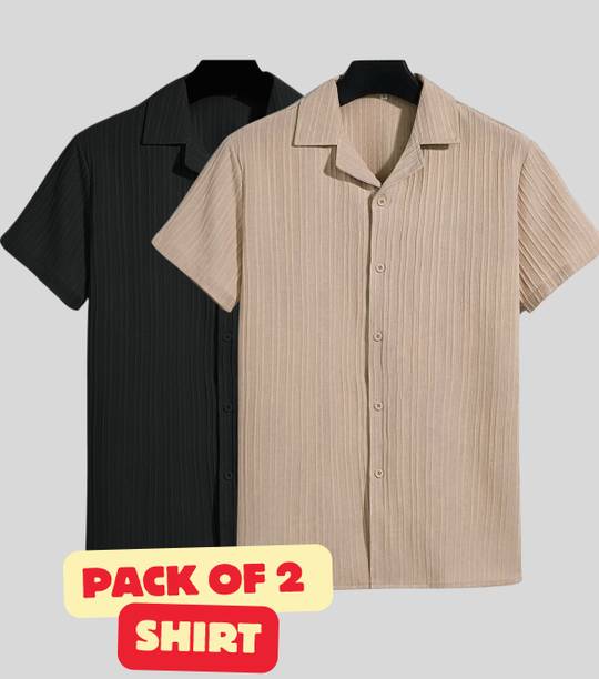 Men Striped Spread Collar Casual Shirt - Image 6